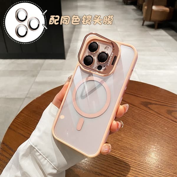 Skal för iPhone 17PRO MAX Rosa linshållare och fallskyddsdesign