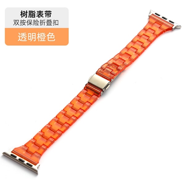 Kellon ranneke Apple Watch iWatch 38/40/41/42MM Läpinäkyvä Oranssi
