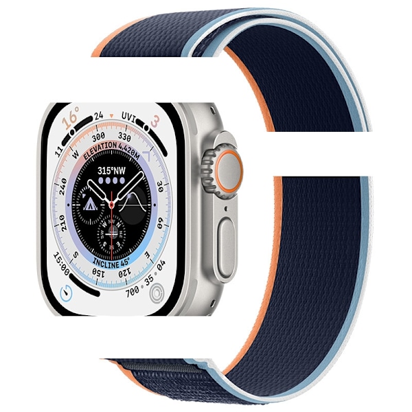 Urrem til Apple Watch iWatch 38/40/41/42mm Mørk Navy Titanium Connector