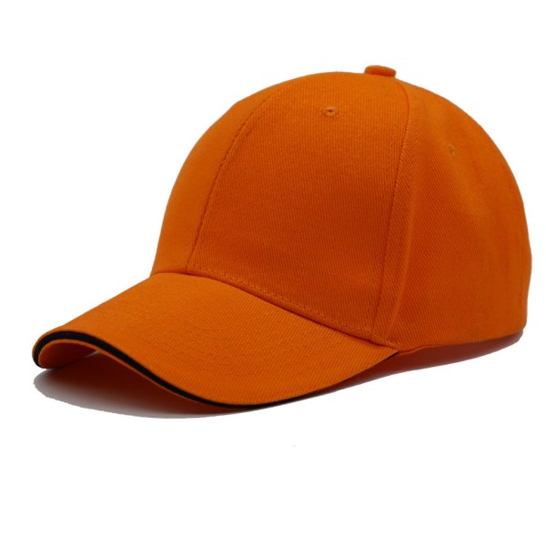 Baseball- cap Pure Cotton Summer Solid Color Aurinkosuoja Orange Adjustable