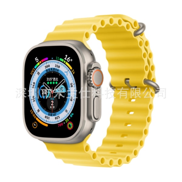 Klockarmband för Apple Watch iWatch 42/44/45/46/49mm fjäderspänne 4 gul