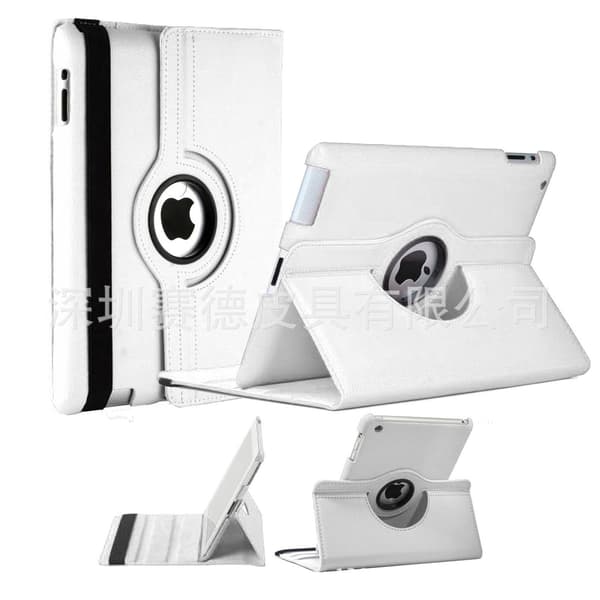 Stilig etui for iPad mini 4 hvit lychee tekstur roterende lær