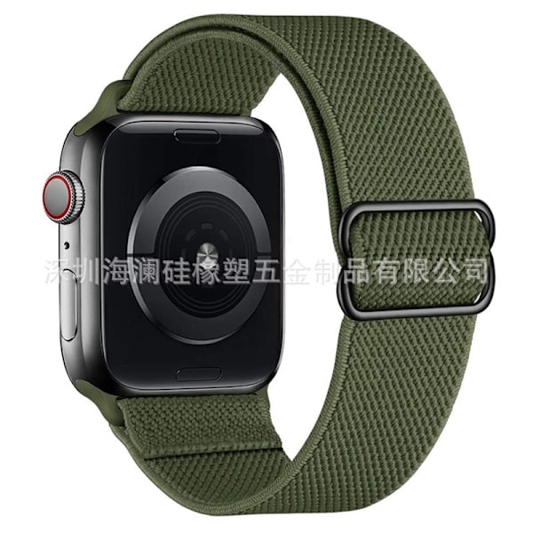 Kellon ranneke Apple Watch iWatch 38/40/41/series10-42 -kelloon, sotilaallinen vihreä