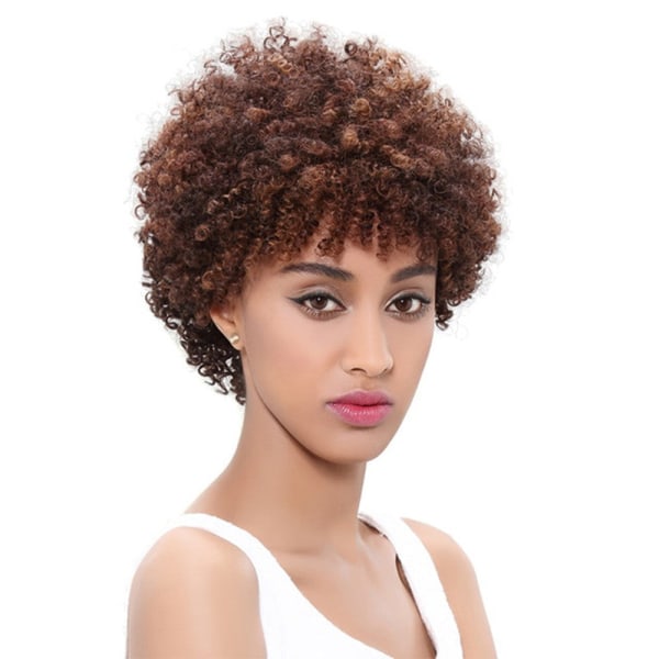 Kvinnor Peruk Litet lockigt hår Fluffigt blandad färg Kort hår Picture Color