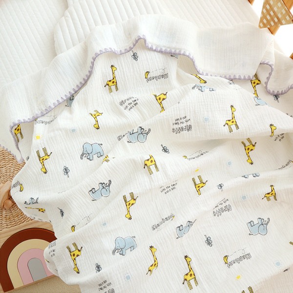 Baby badhandduk luftbart cover Babys filt vår och sommar bomullsgaze filt Sky Blue 110*110cm