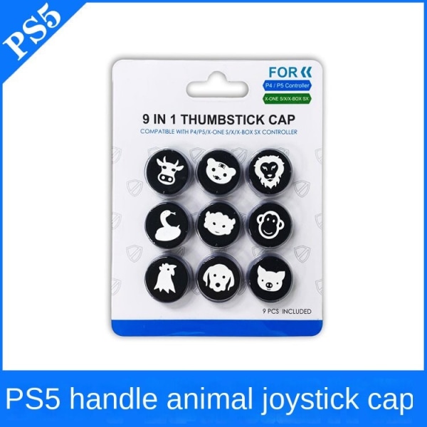 For PS5 Gamepad 9-i-1 dyreknapphette PS4/Xboxseriesboard-håndtak sklisikker beskyttelseshette