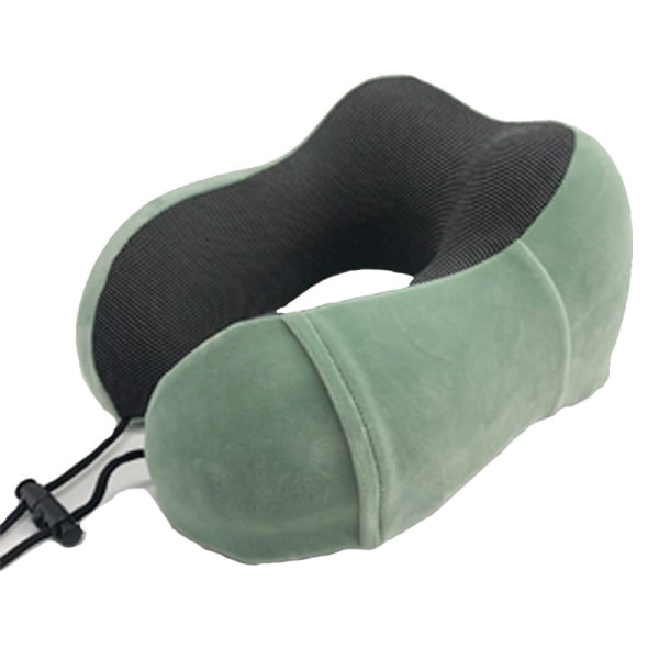 Blød behagelig rejsepude opbevaring nakkepude Magnetisk klud U-formet memoryskum Bean Green High density neck pillow