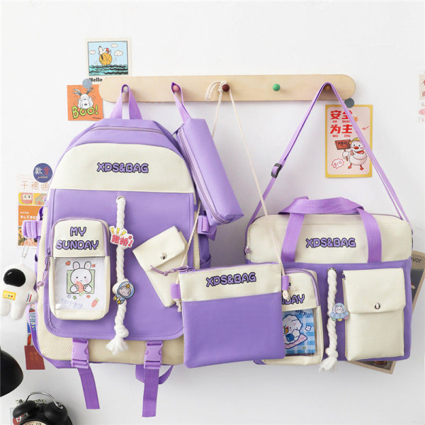 Lasten lasten reppu toddler koululaukku Kevyt, hengittävä tulitikkusarja, suuri kapasiteetti Purple