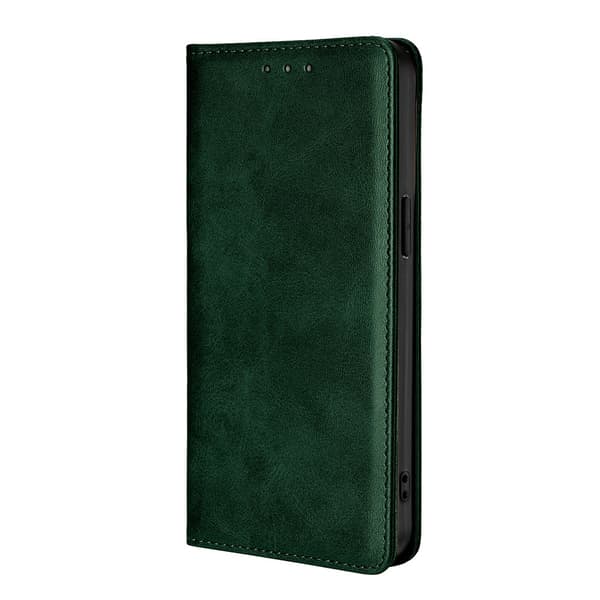 Fodral för iPhone 16 Pro Max Grön Prick Enkelt Skyddande Kortplats Läder