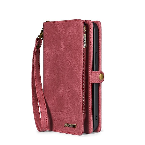 Etui til iPhone 13mini rød pung læder kortholder multifunktionel