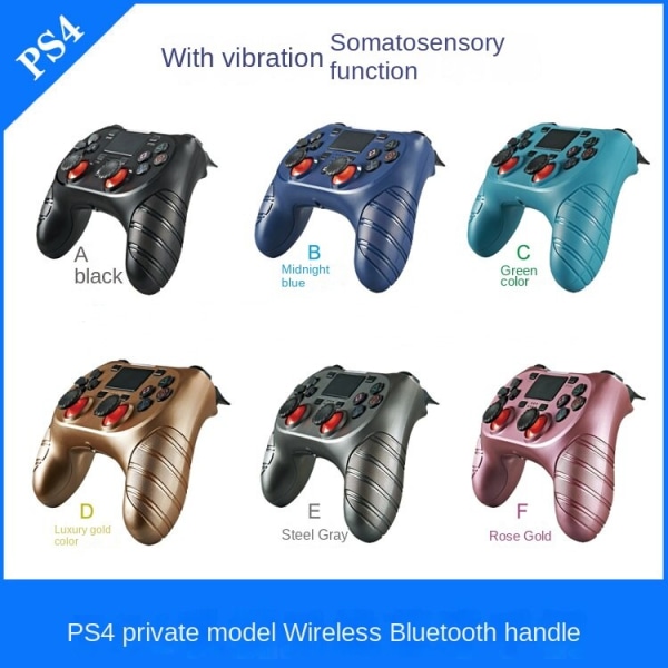 Privat model PS4 Trådløs Blue-Tooth Game Håndtag PS4 Trådløs Håndtag Strap Dobbelt Motor Vibration Midnight blue