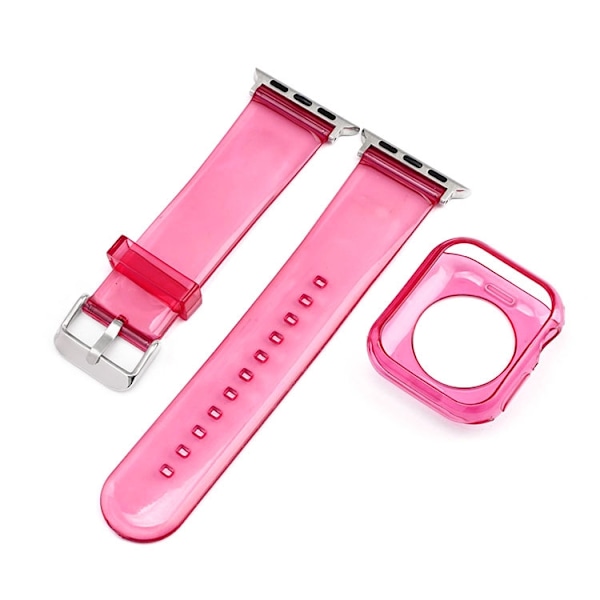 Klockarmband för Apple Watch iWatch 38/40/41mm Jelly Pink Set