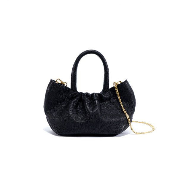 Dam Handväska Cloud Bag Premium fårskinn Plisserad bärbar Black