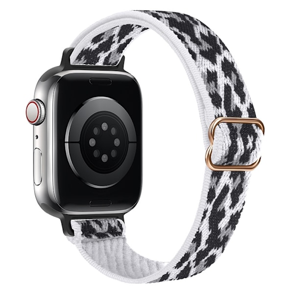 Kellon ranneke Apple Watch iWatch 44/45/46/49mm valkoinen leopardi