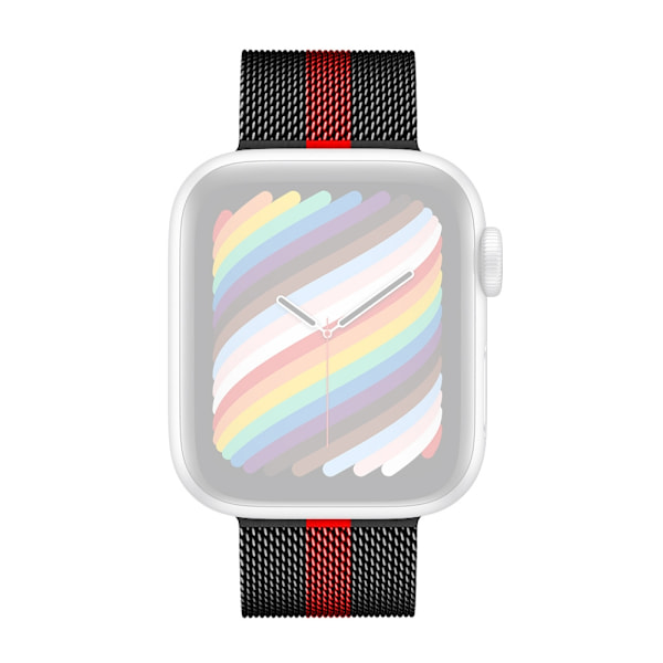 Kellon ranneke Apple Watch iWatch musta ja punainen 42/44/45/46/49mm