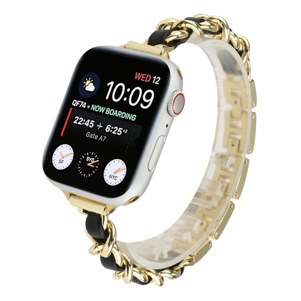 Klockarmband för Apple Watch iWatch 38/40/41/ 10:e generationen 42mm guld med svart