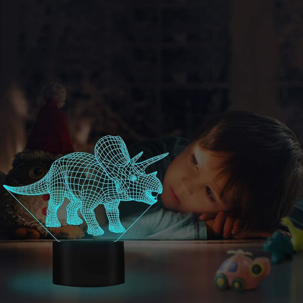 3d Illusion Night Light Dinosaur Night Sky 16 farver til børn Gi