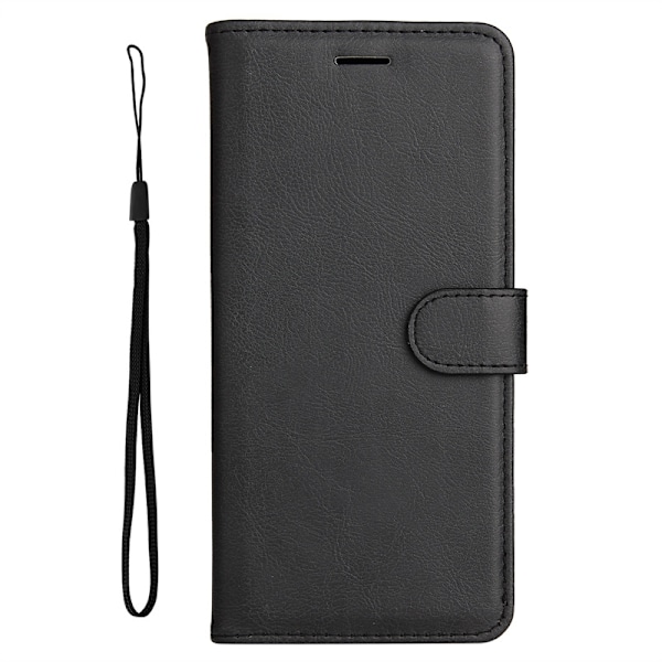 Etui til iPhone 13ProMax svart gresk stil klassisk solid lær kortstropp