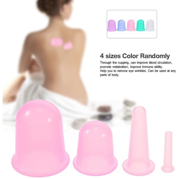 Cupping Silikon Vacuum Cup 4st Cellulit Cup Massager Verktyg S