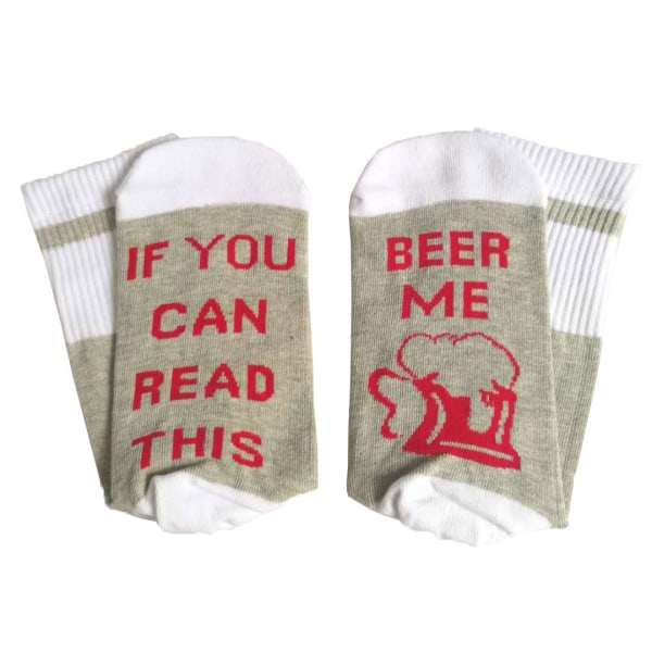 3 doble trendy øltrykt voksen sokker for menn og kvinner hvis du kan lese denne serien BEER ME Average Size