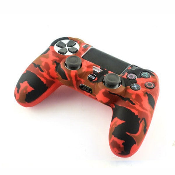 For PS4 håndtakshylse PS4 slankt håndtak kamuflasjedeksel PS4 håndtak Graffiti silikonbeskyttende Red camouflage
