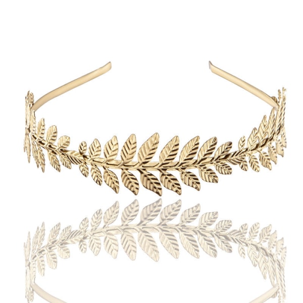 2 STK brude gyldne blade hovedbeklædning øreringe krone hoved bøjle armbånd julegave fg010