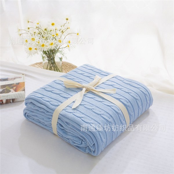 Knitted Blanket Pure Cotton Woollen Blanket Wool Blanket Cover Blanket Nap Blanket Air Conditioning Blanket Mocha Color 110 * 180cm twist style