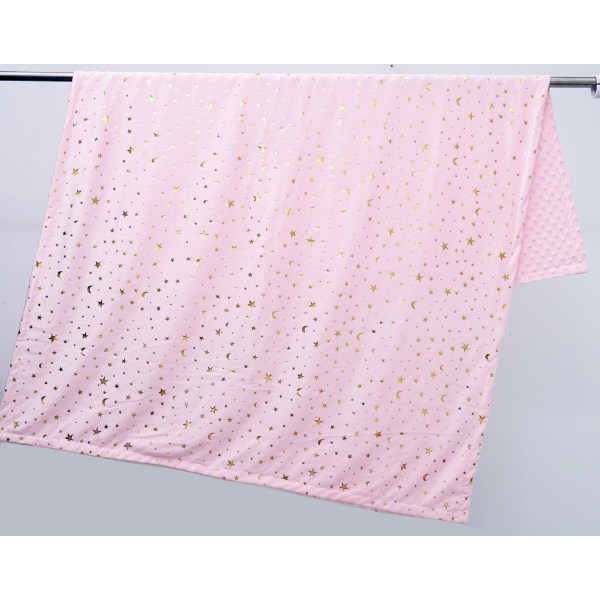 Baby Filt Dubbellager Super Mjuk Luftkonditionering Filt Flanell Coral Fleece Filt Star pink 75*120CM