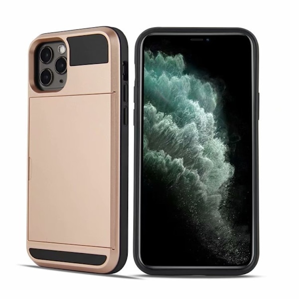Kotelo iPhone 14plus ruusukulta liukuvalla korttipaikalla, kaksi yhdessä pidike lompakko