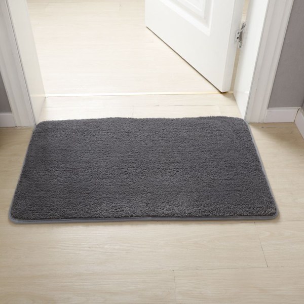 Badematte Sklisikkert absorberende dusj Batteppeteppe Supermyk Inngang til hjemmet Silver Gray 50cm*80cm