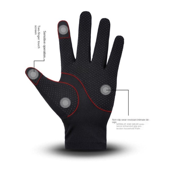 Kvinder Mænd Cykelhandsker Cykling Touch Screen Skridsikker solbeskyttelse Åndbar Is Silke Female blue half finger Average Size