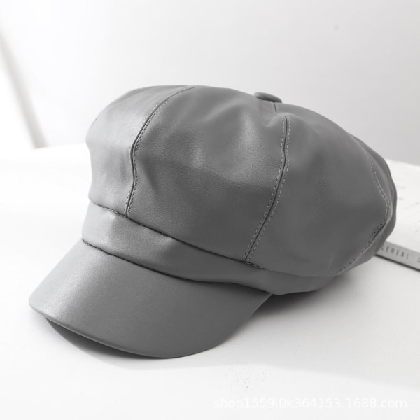 Baseballcaps 2022 Høst Vinter Skinn Uformell Ensfarget Gray 54-58cm