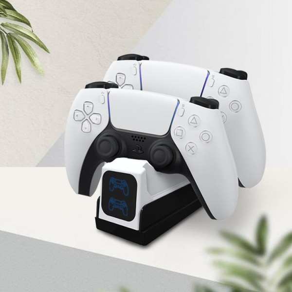 Til PS5 Håndter hurtig opladning Kontakt Dual-Seat Charger Ps5 Game Charging Base Accessories White