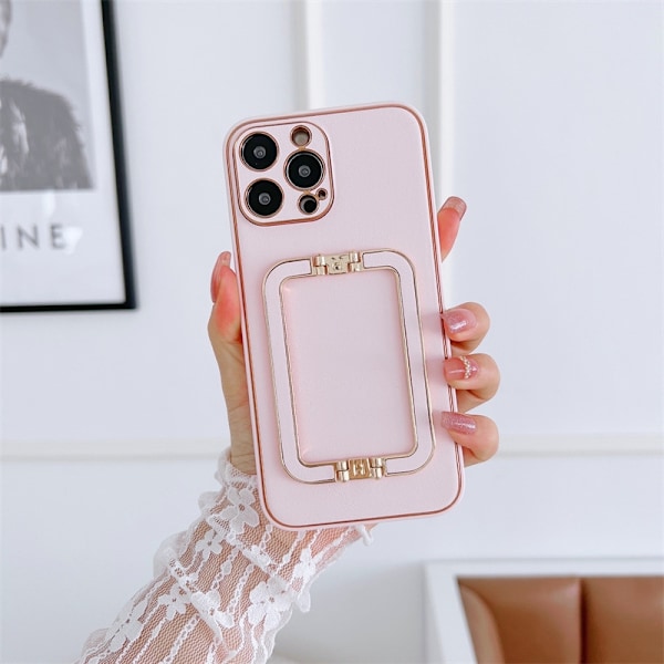 Etui til iPhone 14Pro Sakura Pink Dobbelt Spænde Beslag [Gratis Installation] High end High end Læder
