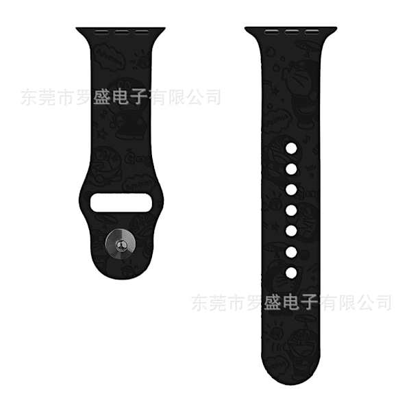Klockarmband för Apple Watch iWatch 42/44/45MM Förlängt DD Katt Svart