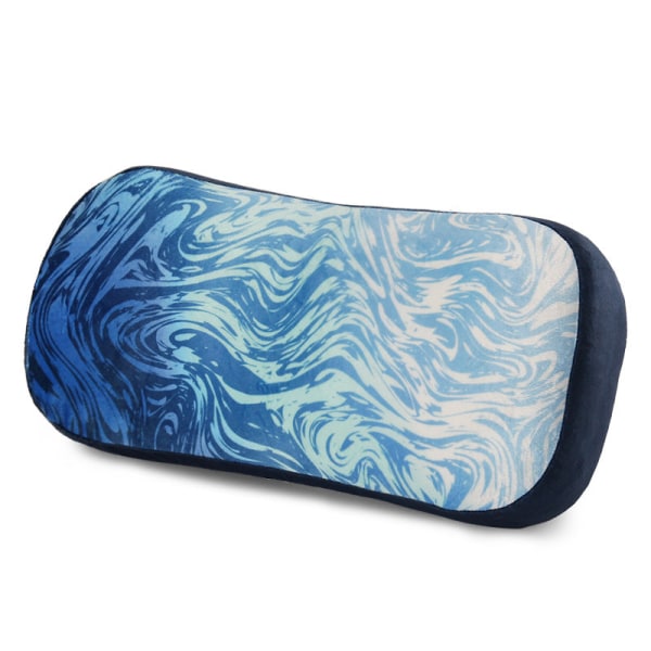 Blød og behagelig rejsepude Bærbar campingpude med memoryskum Quicksand Blue 42x20x9.5-13cm