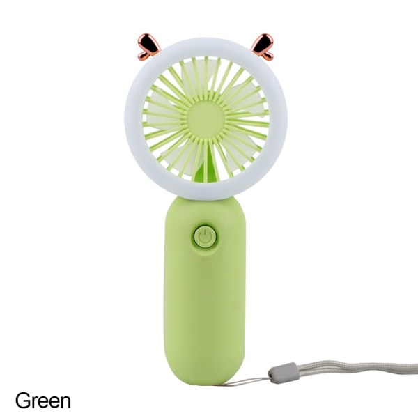 USB håndholdt mini blæser USB genopladelige køleventilatorer Sød bærbar natlampe Sommer lille lomme Fa Green