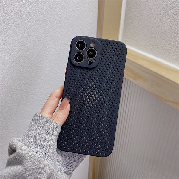 Etui til iPhone 17 Pro Max Sort Mesh Silikone Varmeafledning
