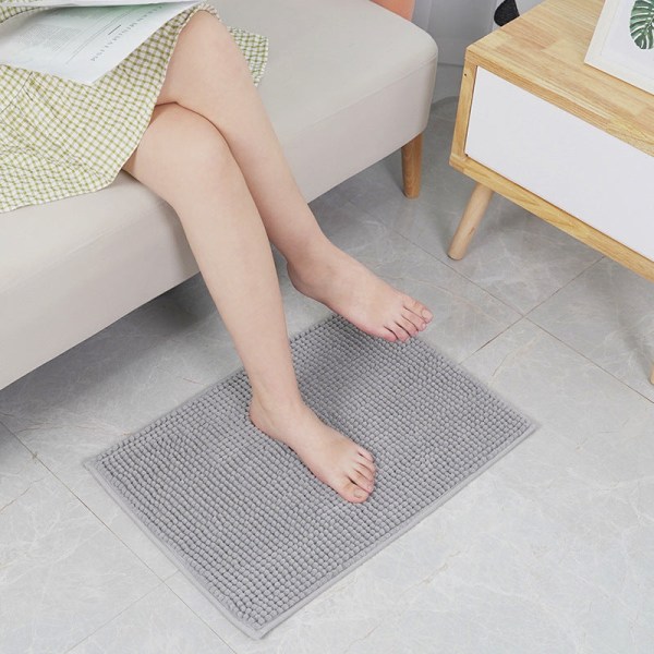 Badematte Sklisikre Absorberende Dusj Badeteppe Teppe Husholdning Kort Fløyel Light gray 60cm*90cm