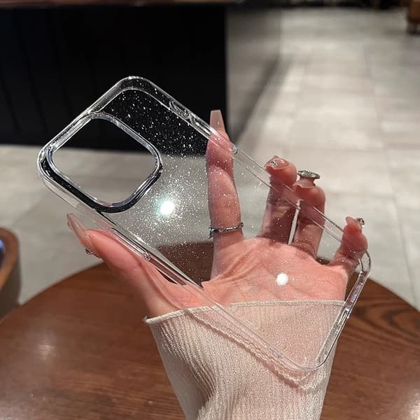 Etui til iPhone 17AIR Premium Glitter PC Flash Fuld Dækning Transparent Stødsikkert Hårdt