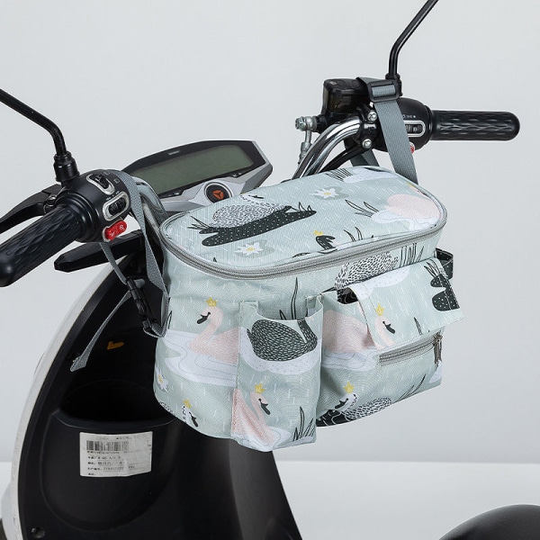 Elektrisk cykeltaske Taske Regnfrakke Opbevaring Motorcykel hængende taske Cykelkurv Black Swan
