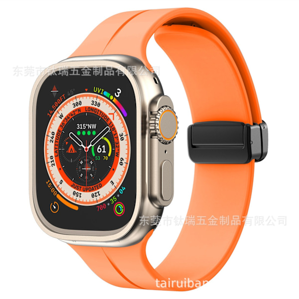 Klockarmband för Apple Watch iWatch 38/40/41mm svart spänne orange