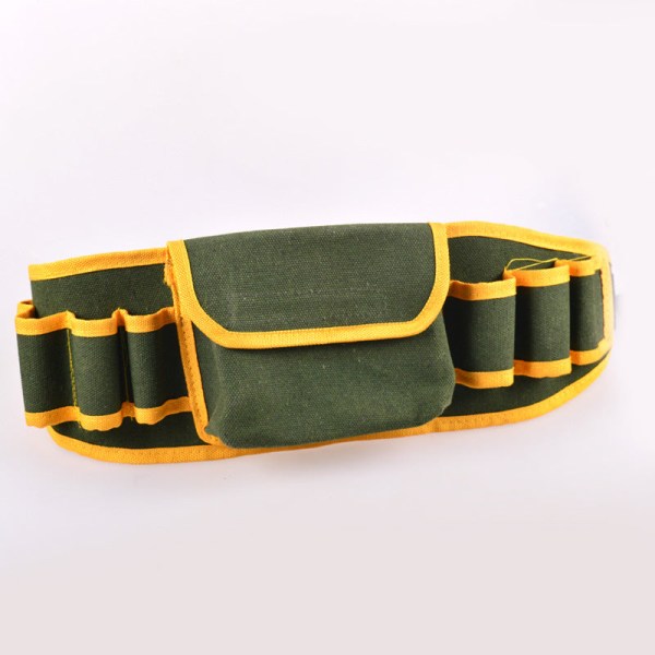 Menn kvinner Fanny Pack midjeveske Tykk lerret One Shoulder Army Green Electrician Maintenance Kit Multifunction Seven-plug waist bag