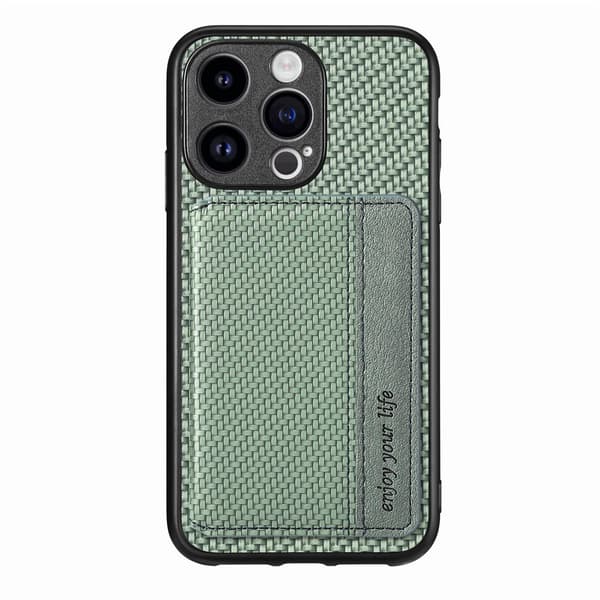 Kotelo iPhone 16 Prolle, vihreä korttipidike, varkaudenesto