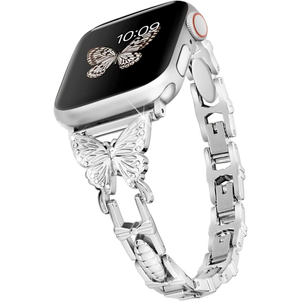 Klockarmband för Apple Watch iWatch 42/44/45/49mm Silver-Enkelt Ägg