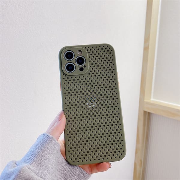 Etui til iPhone 17 Pro Max Matcha Grønn Mesh Silikon Varmeavledning