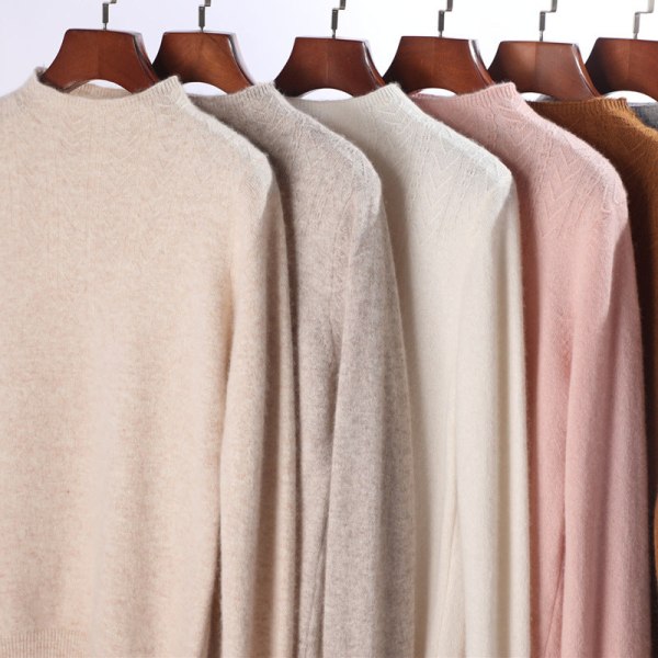 Kvinnor Stickad Höst Vinter Tröja Koreansk Halv Polokrage Spets Bottom Skjorta Innerkläder Gray L