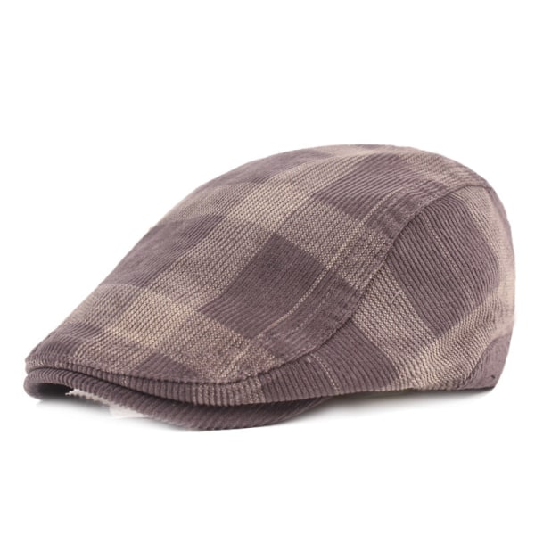 Barettihattu cap miesten ja naisten lämmin baretti brittiläinen etuhattu verkko punainen hattu Keski-ikäisille ja iäkkäille cap Gray Adjustable