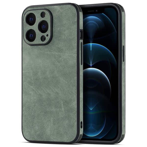 Fodral för iPhone 13mini marinblått lammskinn läderlins