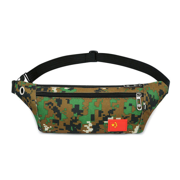 Mænd kvinder Fanny Pack taljetaske Outdoor Tactics Sports Phone Camouflage Bælte Løb City Digital Green